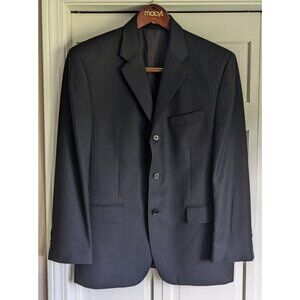 Alfani Mens 40S Striped Black Suit Separates Jacket